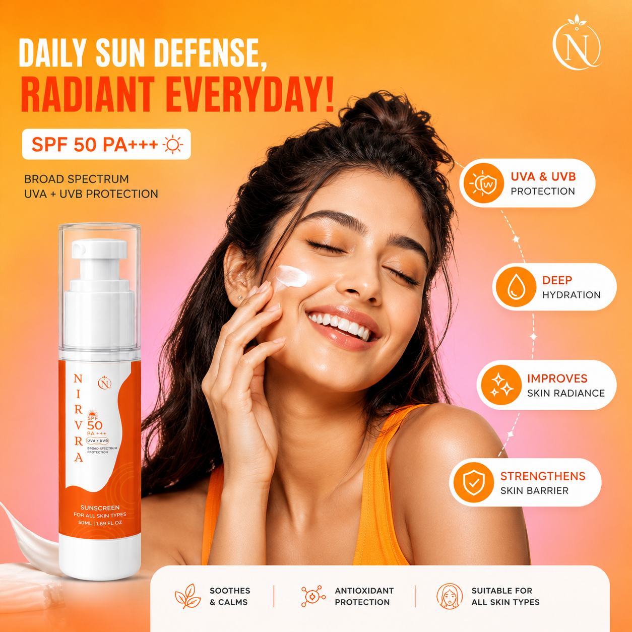 Nirvra SPF 50 PA+++ Sunscreen - Image 3